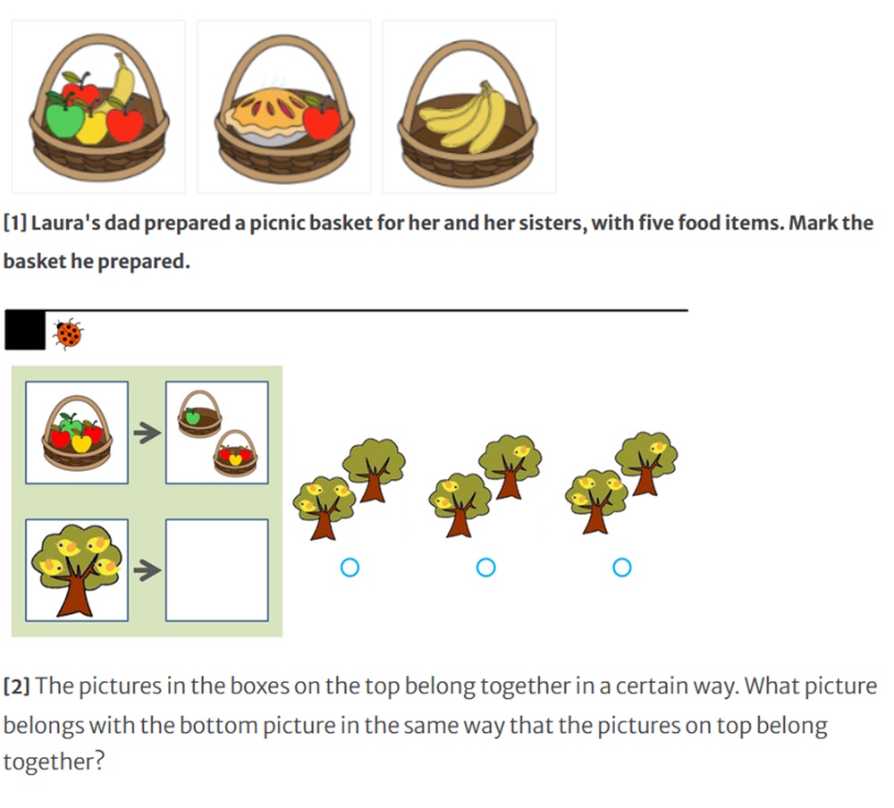 cogat test grade 1 practice questions