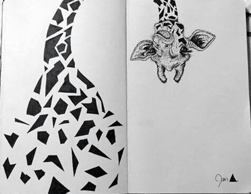 cool giraffe drawing two pages drawing easy to draw