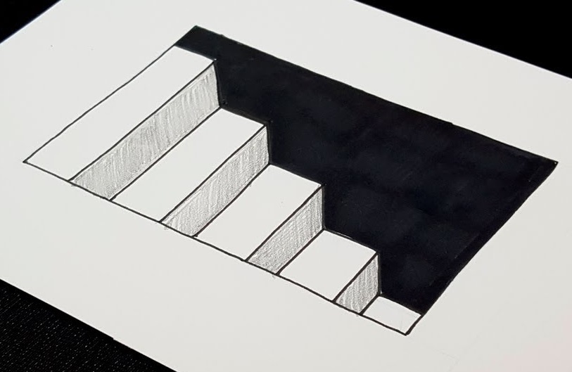 optical illusions 3d drawing ideas stairs