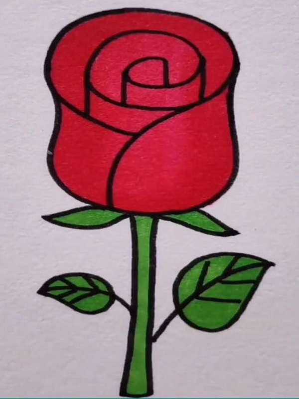 rose drawing easy